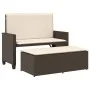 Banco de jardín con cojines y reposapiés ratán sintético marrón by , garden benches - Ref: Foro24-368408, Price: 258,30 €, Di...