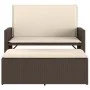 Banco de jardín con cojines y reposapiés ratán sintético marrón by , garden benches - Ref: Foro24-368408, Price: 258,30 €, Di...