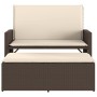 Banco de jardín con cojines y reposapiés ratán sintético marrón by , garden benches - Ref: Foro24-368408, Price: 263,05 €, Di...