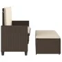 Banco de jardín con cojines y reposapiés ratán sintético marrón by , garden benches - Ref: Foro24-368408, Price: 258,30 €, Di...