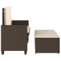Banco de jardín con cojines y reposapiés ratán sintético marrón by , garden benches - Ref: Foro24-368408, Price: 263,05 €, Di...