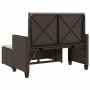 Banco de jardín con cojines y reposapiés ratán sintético marrón by , garden benches - Ref: Foro24-368408, Price: 263,05 €, Di...