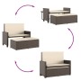 Banco de jardín con cojines y reposapiés ratán sintético marrón by , garden benches - Ref: Foro24-368408, Price: 263,05 €, Di...
