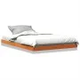 Solid pine wood bed frame in brown wax finish 120x190 cm by , Beds and slatted bases - Ref: Foro24-847156, Price: 87,50 €, Di...