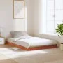 Solid pine wood bed frame in brown wax finish 120x190 cm by , Beds and slatted bases - Ref: Foro24-847156, Price: 87,50 €, Di...