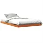 Solid pine wood bed frame in brown wax finish 120x190 cm by , Beds and slatted bases - Ref: Foro24-847156, Price: 87,50 €, Di...