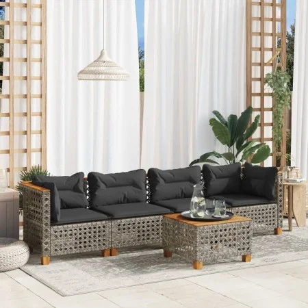 Juego de sofás jardín con cojines 5 pzas ratán sintético gris by , Garden sets - Ref: Foro24-3261729, Price: 417,38 €, Discou...