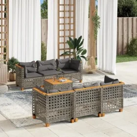 Set de sofás de jardín 7 pzas con cojines ratán sintético gris von , Gartensets - Ref: Foro24-3261741, Preis: 589,49 €, Rabat...