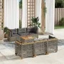 Set de sofás de jardín 7 pzas con cojines ratán sintético gris by , Garden sets - Ref: Foro24-3261741, Price: 589,49 €, Disco...