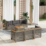 Set de sofás de jardín 7 pzas con cojines ratán sintético gris by , Garden sets - Ref: Foro24-3261741, Price: 603,06 €, Disco...