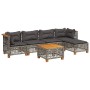 Set de muebles de jardín 6 pzas y cojines ratán sintético gris von , Gartensets - Ref: Foro24-3261795, Preis: 491,88 €, Rabat...
