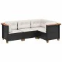 Juego de sofás jardín 4 pzas con cojines ratán sintético negro by , Garden sets - Ref: Foro24-3261797, Price: 339,39 €, Disco...