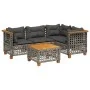 Juego de sofás jardín con cojines 5 pzas ratán sintético gris by , Garden sets - Ref: Foro24-3261807, Price: 429,36 €, Discou...