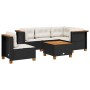 6-teiliges Gartensofa-Set und Kissen aus schwarzem Kunststoff-Rattan. von , Gartensets - Ref: Foro24-3261839, Preis: 404,16 €...