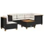 Set de sofás de jardín 6 piezas y cojines ratán sintético negro de , Conjuntos de jardín - Ref: Foro24-3261839, Precio: 418,4...