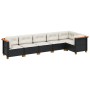 6-teiliges Gartensofa-Set und Kissen aus schwarzem Kunststoff-Rattan. von , Gartensets - Ref: Foro24-3261845, Preis: 417,28 €...