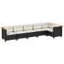 Set de sofás de jardín 6 piezas y cojines ratán sintético negro de , Conjuntos de jardín - Ref: Foro24-3261845, Precio: 439,1...