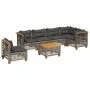 Gartensofagarnitur 7-teilig mit grauen Polstern aus synthetischem Rattan von , Gartensets - Ref: Foro24-3261879, Preis: 577,7...