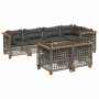 Set de sofás de jardín 7 pzas con cojines ratán sintético gris by , Garden sets - Ref: Foro24-3261885, Price: 644,23 €, Disco...