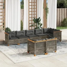 Set de sofás de jardín y cojines 8 piezas ratán sintético gris by , Garden sets - Ref: Foro24-3261891, Price: 705,83 €, Disco...