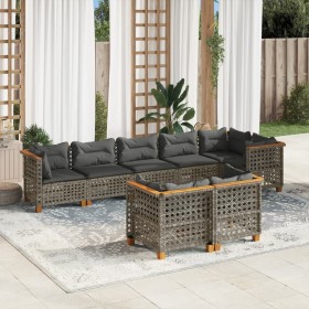 Set de sofás de jardín y cojines 8 piezas ratán sintético gris by , Garden sets - Ref: Foro24-3261891, Price: 706,58 €, Disco...