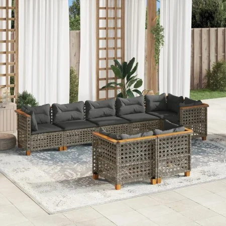Set de sofás de jardín y cojines 8 piezas ratán sintético gris by , Garden sets - Ref: Foro24-3261891, Price: 705,83 €, Disco...