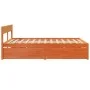 Estructura cama con cajones madera pino marrón cera 140x200 cm de , Camas y somieres - Ref: Foro24-3282350, Precio: 286,54 €,...