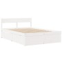 Bed frame with white pine wood drawers 120x200 cm by , Beds and slatted bases - Ref: Foro24-3282352, Price: 316,39 €, Discoun...
