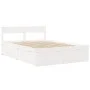 Bed frame with white pine wood drawers 120x200 cm by , Beds and slatted bases - Ref: Foro24-3282352, Price: 302,95 €, Discoun...