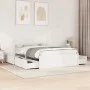 Bed frame with white pine wood drawers 120x200 cm by , Beds and slatted bases - Ref: Foro24-3282352, Price: 302,95 €, Discoun...