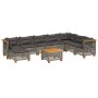 Gartenmöbel-Set 9-teilig mit grauen Polstern aus synthetischem Rattan von , Gartensets - Ref: Foro24-3261963, Preis: 725,58 €...