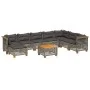 Set de muebles de jardín 9 pzas y cojines ratán sintético gris by , Garden sets - Ref: Foro24-3261963, Price: 711,90 €, Disco...