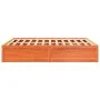Estructura de cama madera maciza pino marrón cera 120x200 cm de , Camas y somieres - Ref: Foro24-3282365, Precio: 243,05 €, D...