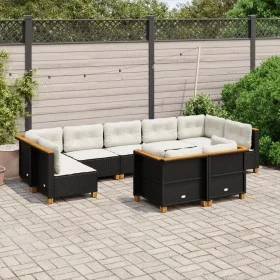 Set de sofás de jardín 8 piezas y cojines ratán sintético negro by , Garden sets - Ref: Foro24-3261989, Price: 724,15 €, Disc...
