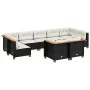 8-teiliges Gartensofa-Set und Kissen aus schwarzem Kunststoff-Rattan. von , Gartensets - Ref: Foro24-3261989, Preis: 640,82 €...
