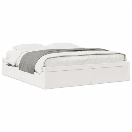 Estructura de cama madera maciza de pino blanco 180x200 cm de , Camas y somieres - Ref: Foro24-3282367, Precio: 230,48 €, Des...