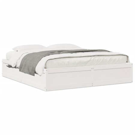 Solid white pine wood bed frame 180x200 cm by , Beds and slatted bases - Ref: Foro24-3282367, Price: 233,47 €, Discount: %
