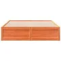Estructura de cama madera maciza pino marrón cera 160x200 cm de , Camas y somieres - Ref: Foro24-3282371, Precio: 220,16 €, D...