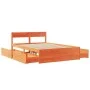Estructura cama con cajones madera pino marrón cera 135x190 cm de , Camas y somieres - Ref: Foro24-3282359, Precio: 274,82 €,...