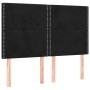 Cabecero con luces LED terciopelo negro 144x5x118/128 cm