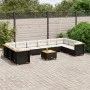 Set de sofás de jardín 11 pzas y cojines ratán sintético negro by , Garden sets - Ref: Foro24-3262025, Price: 894,75 €, Disco...