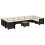 Set de sofás de jardín 11 pzas y cojines ratán sintético negro by , Garden sets - Ref: Foro24-3262025, Price: 894,75 €, Disco...