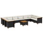 Set de sofás de jardín 11 pzas y cojines ratán sintético negro by , Garden sets - Ref: Foro24-3262025, Price: 815,15 €, Disco...
