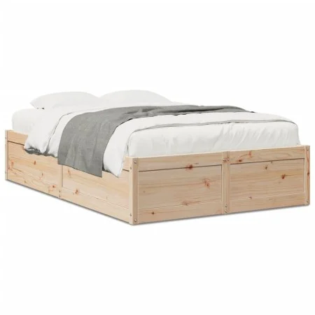 Solid pine wood bed frame 120x200 cm by , Beds and slatted bases - Ref: Foro24-3282378, Price: 185,01 €, Discount: %