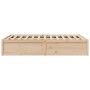 Solid pine wood bed frame 135x190 cm by , Beds and slatted bases - Ref: Foro24-3282384, Price: 173,39 €, Discount: %