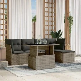 Set de muebles de jardín 6 pzas y cojines ratán sintético gris by , Garden sets - Ref: Foro24-3266550, Price: 367,07 €, Disco...