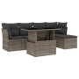 Gartenmöbel-Set, 6-teilig, mit grauen Polstern aus synthetischem Rattan. von , Gartensets - Ref: Foro24-3266550, Preis: 367,3...