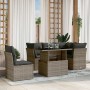 Set de muebles de jardín 6 pzas y cojines ratán sintético gris by , Garden sets - Ref: Foro24-3266590, Price: 397,36 €, Disco...