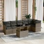 Set de sofás de jardín 7 pzas con cojines ratán sintético gris by , Garden sets - Ref: Foro24-3266600, Price: 452,69 €, Disco...