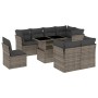 Gartenmöbel-Set 9-teilig mit grauen Polstern aus synthetischem Rattan von , Gartensets - Ref: Foro24-3266730, Preis: 582,26 €...